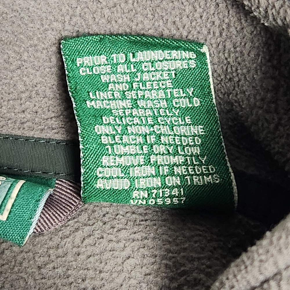 LL Bean Full Zip Fleece Jacket VTG 90s Men M Reg Green Long Sleeve Gorpcore - Picture 4 of 6